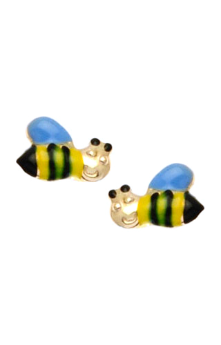 Klepsoo Colors Bees - Yellow Gold Earrings 099303