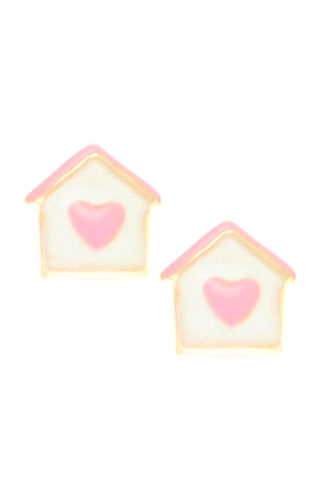 Klepsoo Colors Houses - Yellow Gold Earrings 178489-F