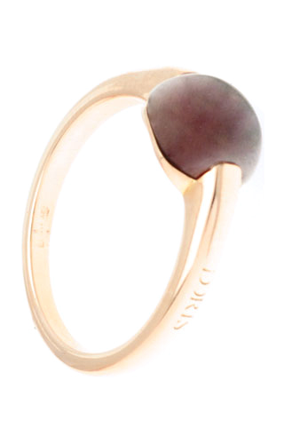 Klepsoo Precious Stones Dark Red - Rose Gold Ring 178144